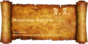 Nussbaum Karina névjegykártya